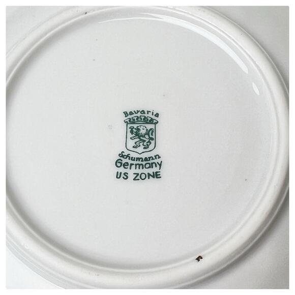 Schumann Bavaria Germany US Zone Pink Roses Floral Demitasse Cup Saucer Vintage - Picture 6 of 11